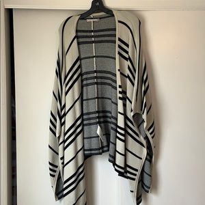 alice + olivia stripe poncho